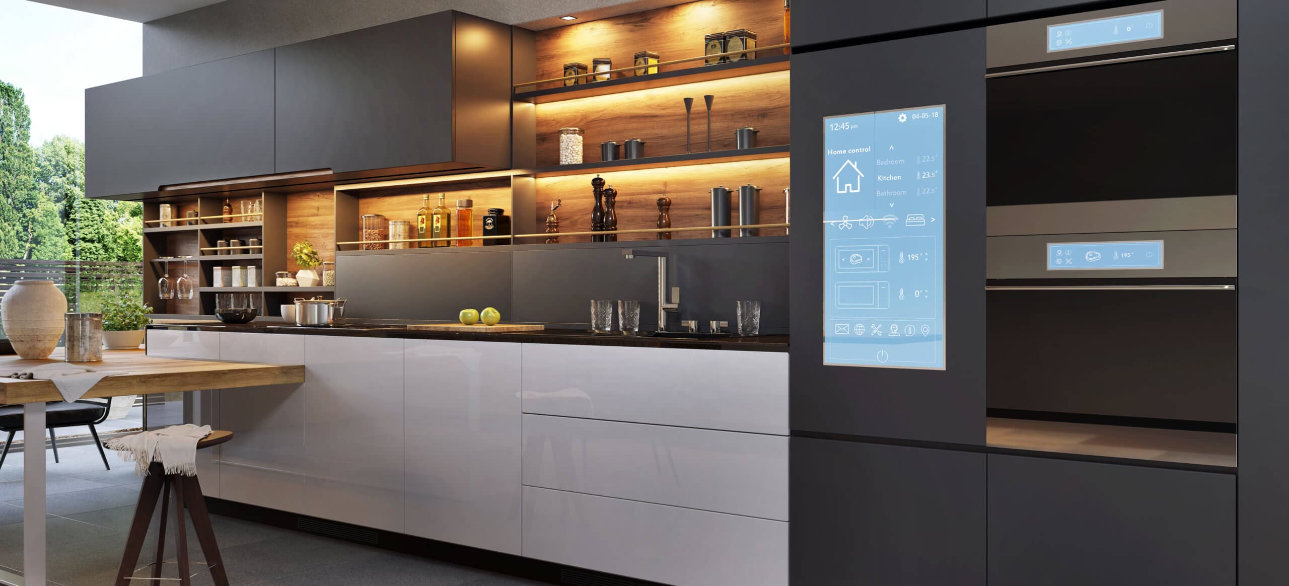 Smart home control panel in a modern kitchen Accurate Electronic